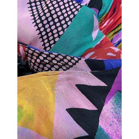 VTG Rickie Freeman For Terijon Skirt 4 100% Silk Lined Floral Retro Flowy Girly - Picture 6 of 10